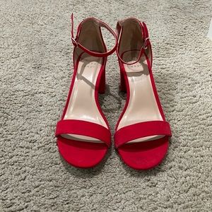 Bright red block heel sandals. A New Day (Target). Never worn. Size 8.5 wide.